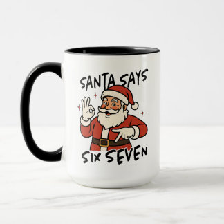 Tasse Santa dit Six Sept, Noël drôle