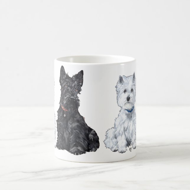 Tasse Scottish et West Highland White Terrier (Centre)