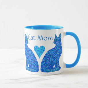 Tasse se reposante abstraite de chats de maman