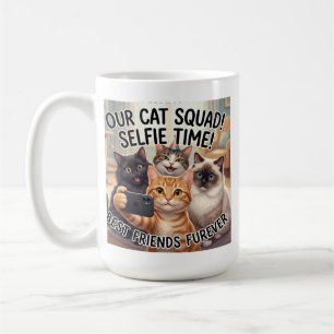 Tasse Selfie de l'Équipe de Chats Drôles
