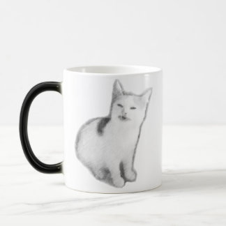 Tasse sensible à la chaleur de chat de banane