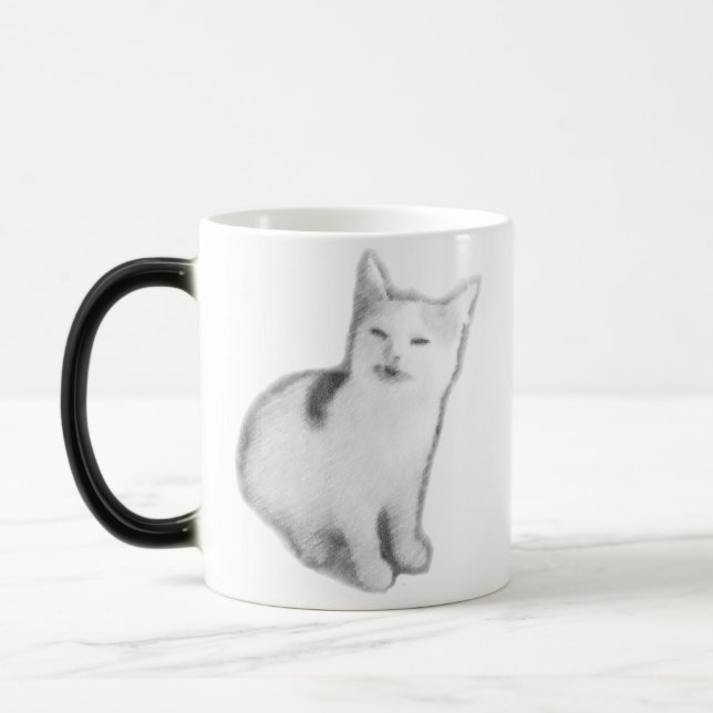 Tasse sensible à la chaleur de chat de banane (Gauche)
