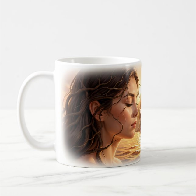 Tasse Sentir les eaux dorées lumineuses (Gauche)