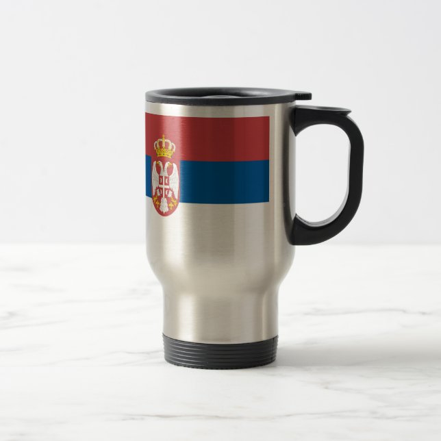 Tasse serbe de voyage de drapeau (Droit)