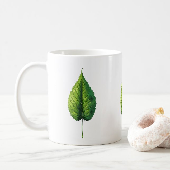 Tasse Sérénité Feuille Verte (Avec donut)