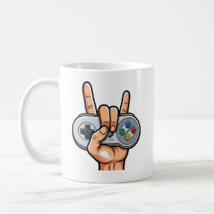 Tasse Signe de Main de Joueur de Manette Rétro Roc