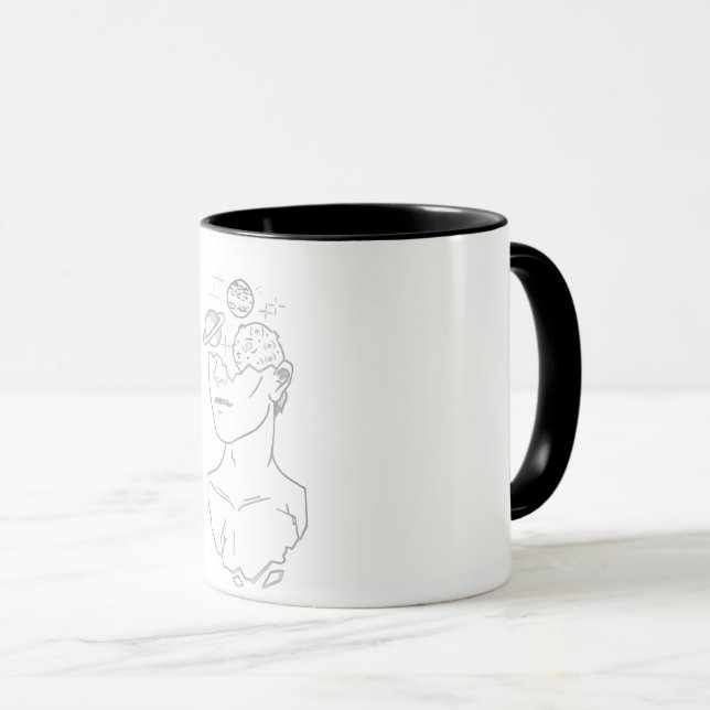 Tasse Silhouette d'Art Spatial Minimaliste - Déco (Devant droit)