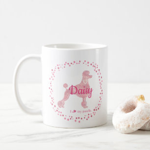 Tasse silhouette de caniche rose pastel personnali