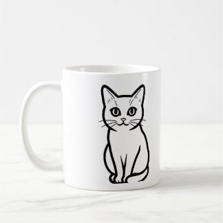 Tasse Silhouette de Chat Minimaliste