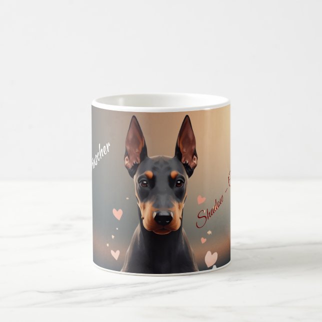 Tasse Silhouette de Doberman Pinscher Élégant – Pe (Centre)