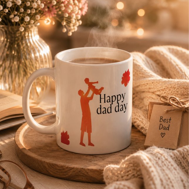 Tasse Silhouette de Père et Enfant - Premier Père (Créateur téléchargé)