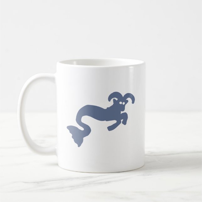 Tasse Silhouette du Bouc de Mer Bleu Zodiaque (Gauche)