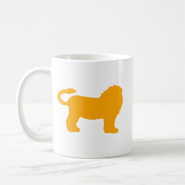 Tasse Silhouette du Lion Jaune Zodiaque – Bold Leo (Gauche)