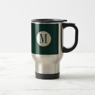 Tasse simple de monogramme de filet turquoise