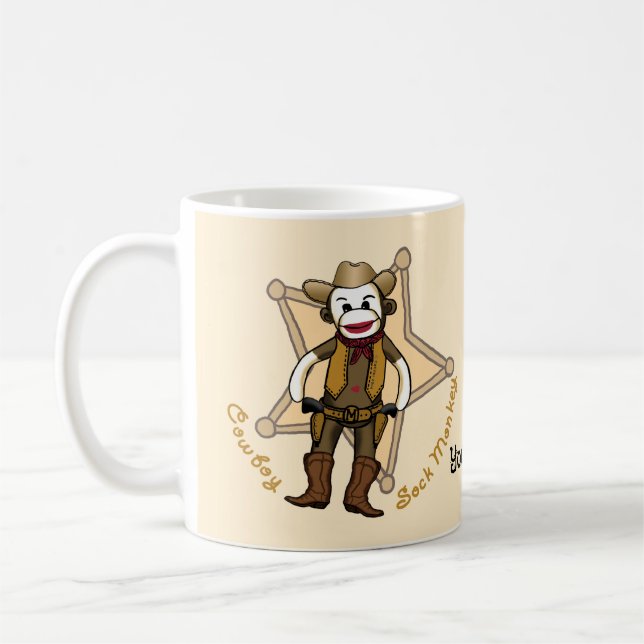 Tasse Singe Cowboy en Chaussette  (Gauche)