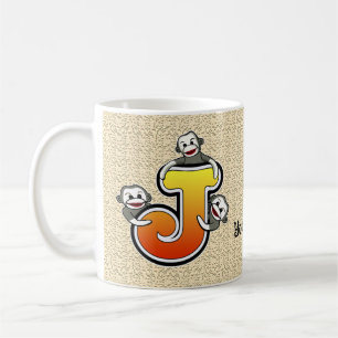 Tasse Singe de Chaussette Monogramme J