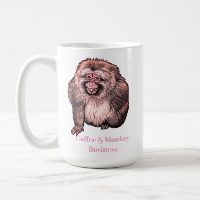 Tasse Singe qui Sourit - Personnalisable (Gauche)