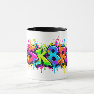 Tasse Sk8r Graffiti Coloré Skateur Cool