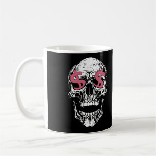 Tasse Skull & Dollar Eyes – Dark Money Vibes