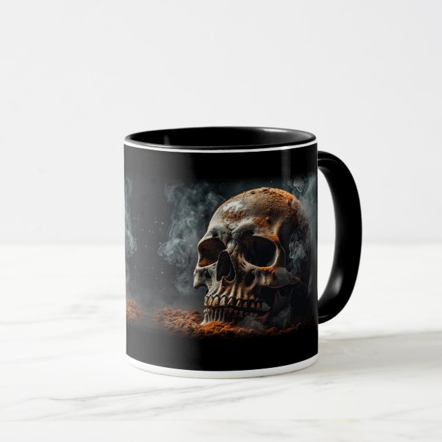 Tasse Skull Smoke Halloween (Devant droit)
