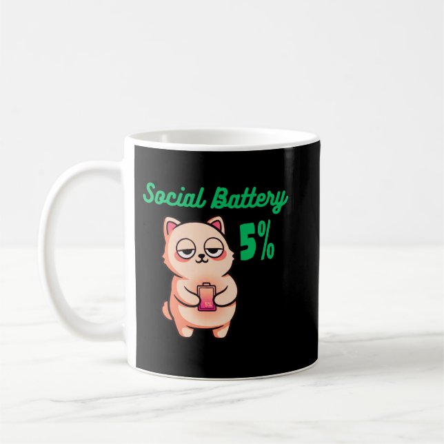 Tasse Social Batterie 5% pour les matins calmes (Gauche)