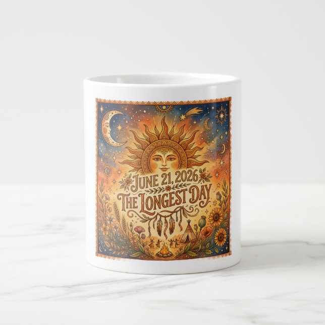 Tasse Solstice d'Été 2026 Céleste Soleil Lune (Devant)