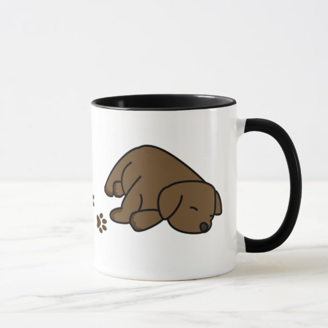 Tasse somnolente de chiot de laboratoire de (Droite)