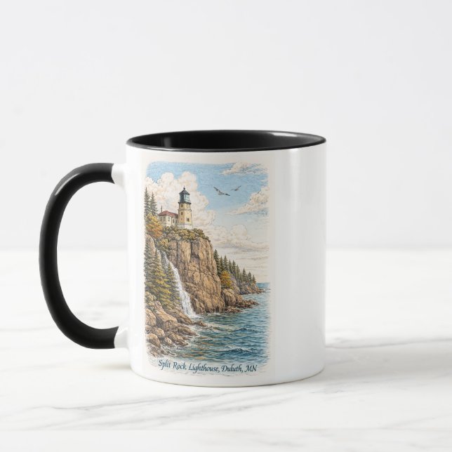 Tasse souvenir du phare de Split Rock, Duluth, MN (Gauche)