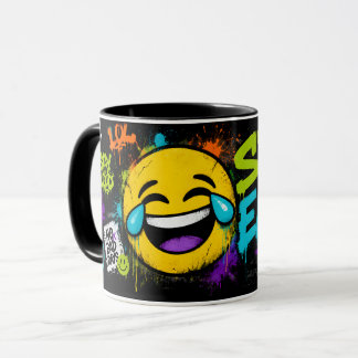Tasse Speak Emoji Graffiti | Émoji de rire drôle