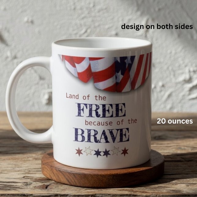 Tasse spéciale (Patriotic speciality 20 ounce mug. Same design on both sides. )