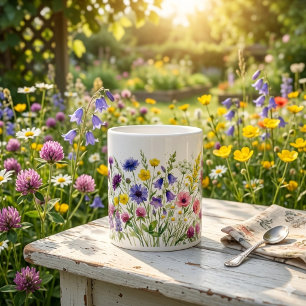 Tasse spéciale aquarelles de prairie de fleurs sau