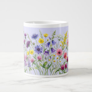 Tasse spéciale aquarelles de prairie de fleurs sau