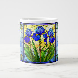 Tasse spéciale en verre bleu iris