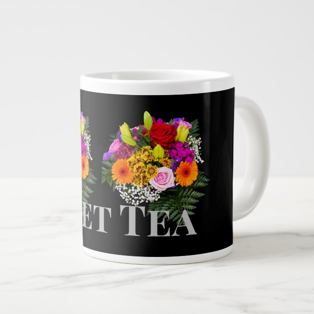 Tasse Spéciale Mug Image Fleur Texte Thé sucré nom (Devant droit)