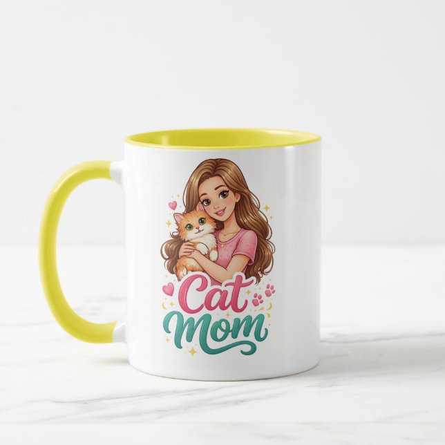 Tasse spéciale pour maman de chat – Tasse à café p (Gauche)