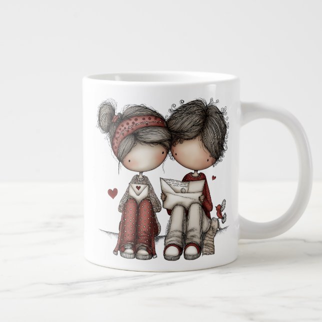 Tasse spéciale Saint-Valentin - Lettres d'amour su (Droite)