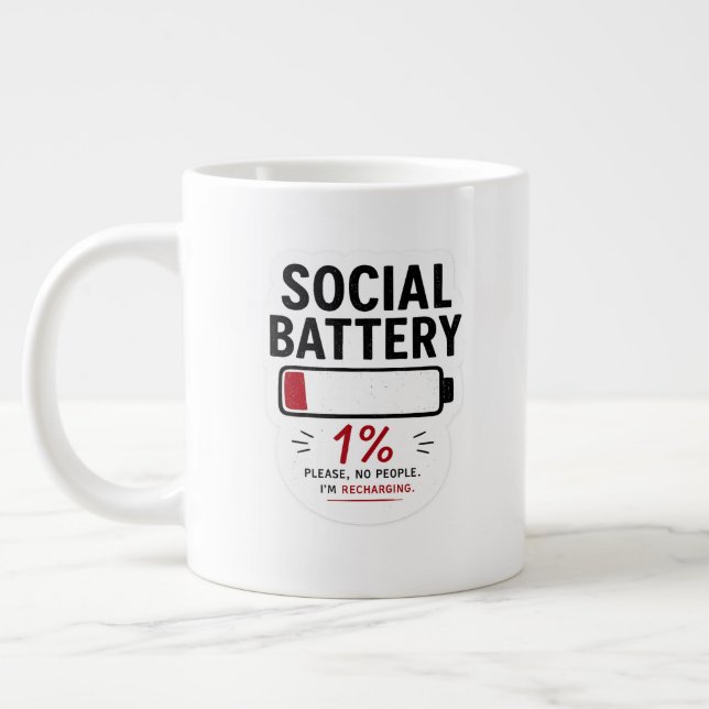Tasse spécialité batterie sociale faible | Introve (Gauche)