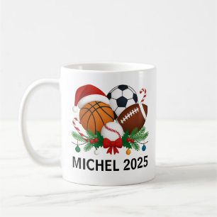 Tasse Sports Noël 2025   Nom personnalisé