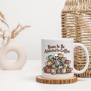 Tasse squelette de dépendance au café
