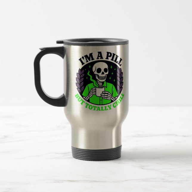 Tasse squelette joyeux en vert néon (Gauche)