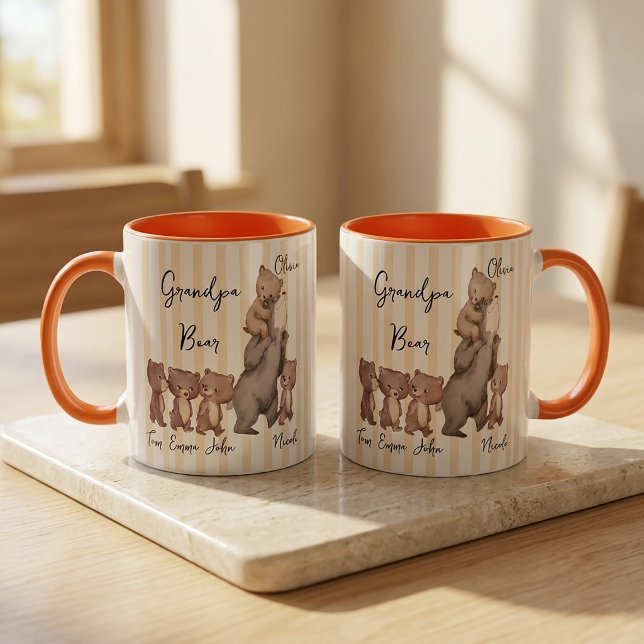Tasse Stripe Daddy Bear Cadeau de Fête des Pères p (Créateur téléchargé)