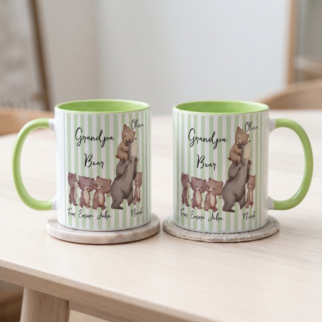 Tasse Stripe Daddy Bear Cadeau de la Fête des Père (Créateur téléchargé)