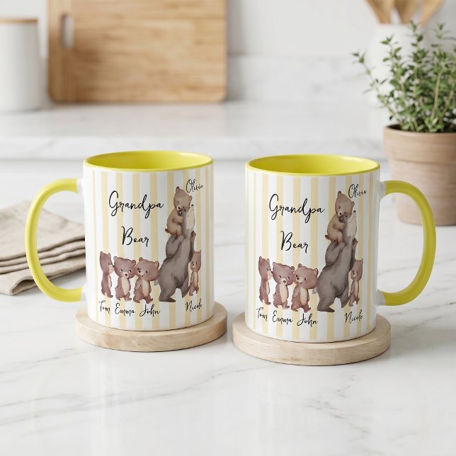Tasse Stripe Daddy Bear Cadeau de la Fête des Père (Créateur téléchargé)