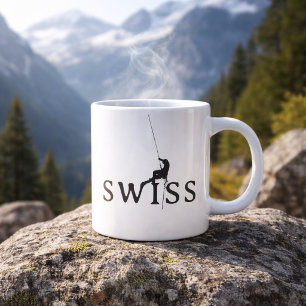 Tasse Suisse d'escalade silhouette de corde minima
