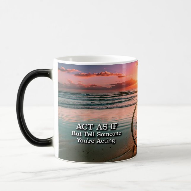 Tasse Sunrise avec le slogan de rétablissement Agi (Gauche)