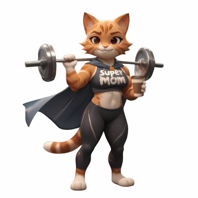 Tasse Super Maman Fitness Chat (Créateur téléchargé)