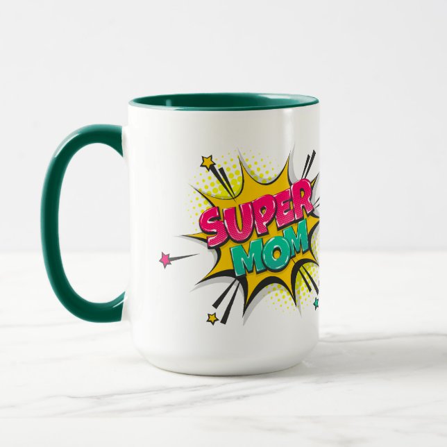 Tasse Super Maman Pop Art Comics (Gauche)