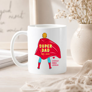 Tasse Super Papa personnalisée Noms d'enfants pe