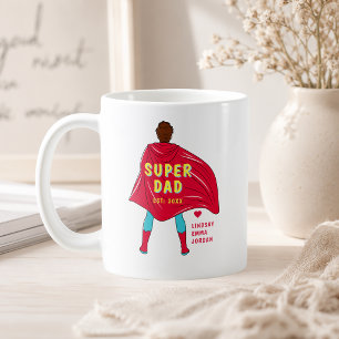 Tasse Super Papa personnalisée Noms d'enfants pe