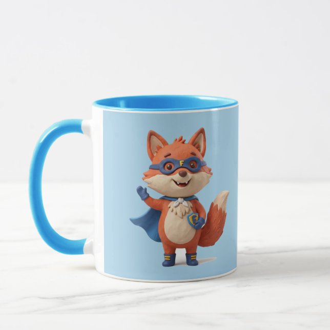 Tasse Super Renard Héros Combo Bleu Clair (Gauche)
